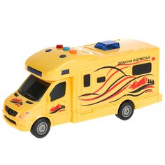 Машина пластик Технопарк Дом на колесах свет-звук 19,5 см, 3 кнопки