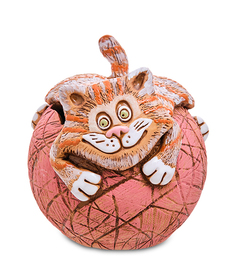 Копилка Игривый котик на клубке зеленая ZLC-182/03 113-1010756 Керамика Золотое