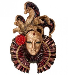 Венецианская маска Veronese "Шут" (цвет золотой с красным) WS-371