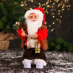 Новогодняя фигурка Зимнее волшебство Дед Мороз двигается ботинки светятся 6938388 1 шт.