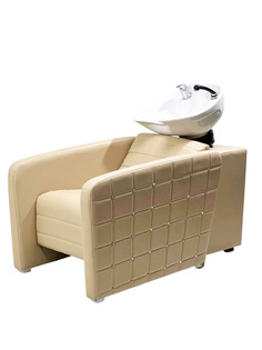 Парикмахерская мойка "Соло", Бежевый, Раковина черная глубокая Sun I Spa