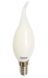 Лампа светодиодная GENERAL, E14, 7W, 2700K, "Свеча на ветру", арт. 583858 - (10 шт.)