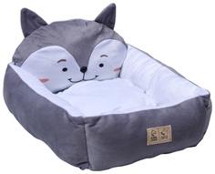 Лежанка Пушистое счастье Хаски с бортиком 45 х 38 х 22 см