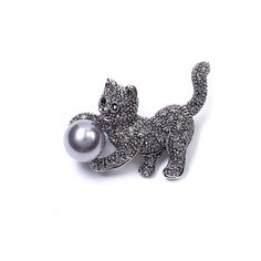 Брошь из бижутерного сплава с swarovski Moon Paris MoS-22.03-008