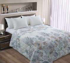 Покрывало Матильда 1 Беж. Текс-Дизайн из перкали 220х210 стеганое Евростандарт