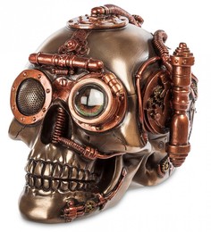 Статуэтка-шкатулка Veronese в стиле Стимпанк Череп bronze WS-387