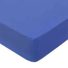 Простыня 140х200 на резинке (борт 20 см) поплин Синий Арт Дизайн