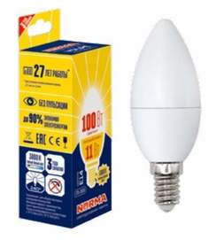 Лампа светодиодная VOLPE, E14, 7W, 4000K, "Свеча", арт. 675715 - (10 шт.)