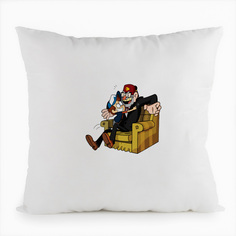 Подушка белая CoolPodarok Мультфильмы.Гравити Фолз..Gravity falls.(мужчина в кресле)
