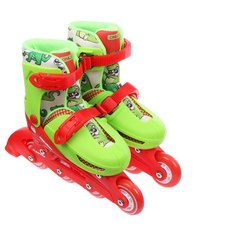 Роликовые коньки Onlitop раздвижные, р.30-33, колеса PVC 64 мм, красный/зеленый
