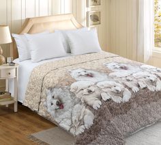 Покрывало "Джесси 1 Беж." Текс-Дизайн из перкали 220х210 стеганое Евростандарт