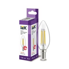 Лампа светодиодная LED IEK Свеча, серия 360°, E14, C35, 7 Вт, 3000 K, теплый свет