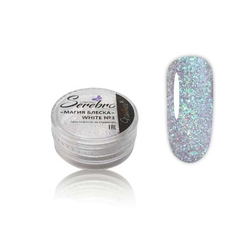 Набор Serebro Дизайн для ногтей Магия блеска White №3, 4 шт.