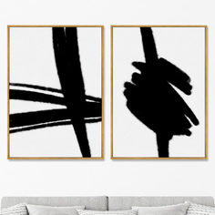 Набор из 2-х репродукций картин на холсте Black knots Размер каждой картины: 75х105см