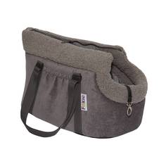 Сумка-переноска для животных FOXIE Fur Real 48х26х26см мягкая с мехом серая