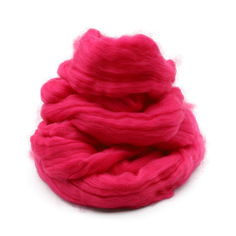 Шерсть для валяния мериносовая тонкая 100%, 100 гр. (49 фуксия) Пряжа из Троицка