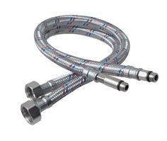 Подводка гибкая для смесителя сталь нержавеющая с латунной гайкой 80см 1/2"х М10 (пара) No Brand
