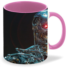 Кружка розовая CoolPodarok Терминатор Генезис Робот