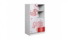 Вега ЛДСП Алфавит Шкаф комбинированный, красный Миф