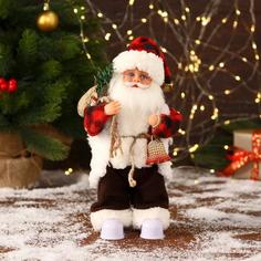 Новогодняя фигурка Зимнее волшебство Дед Мороз двигается ботинки светятся 6938387 1 шт.