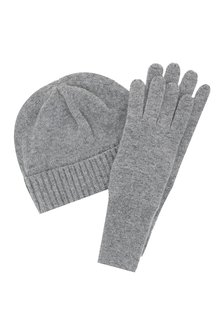 Комплект шапка перчатки ALLUDE 11200 11201 289686 Серый