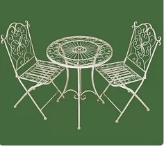Кофейный комплект мебели Sadlavka SW120091-140426 Узор-Лотос стол+2 стула Белый