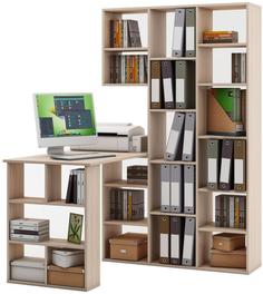 Компьютерный стол со стеллажем МФ Владимир Феликс-15 ФКС-15 дуб молочный