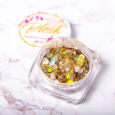 Набор, Blesk, Дизайн для ногтей «Радужные камифубуки» №01, 4 шт.