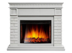 Каминокомплект Electrolux Bricks 25 с очагом EFP/P-2720RLS камень белый, белая эмаль