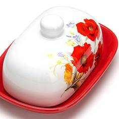 Маслёнка с крышкой Маки Loraine 26359 KSMB-26359