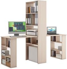 Компьютерный стол со стеллажем МФ Владимир Феликс-455 ФКС-455 корпус/фасад дуб молочный