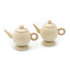 Деревянная заготовка АЙРИС Чайник круглый цельный, 5,2*6,7*3 см, 2 шт