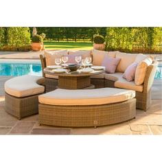 Диван-трансформер из искусственного ротанга со столом Афина AFM-350B Beige Afina