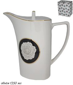 Чайник 1,350 л СЕДАЯ РОЗА в подарочной упаковке Фарфор 105-587 118-105-587 Lenardi