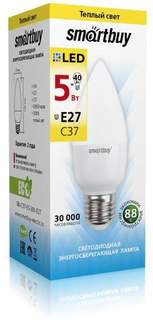 Лампа светодиодная SMARTBUY, E27, 5W, 3000K, "Свеча", арт. 553548 - (10 шт.)