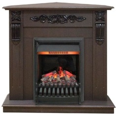 Электрокамин с классическим очагом 3D Real-Flame Dominica Corner с очагом 3D Oregan