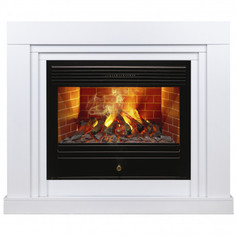 Электрокамин с широким очагом 3D Real-Flame Stanley 26 WT с очагом 3D Novara