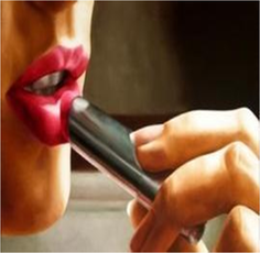 Алмазная мозаика стразами Ripoma Девушка с помадой 00114513 30х40 см