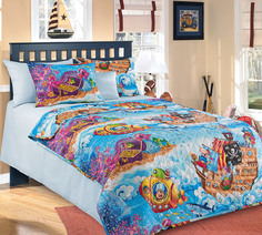 Покрывало Пираты 1 из перкали 140х210 стеганое Текс Дизайн