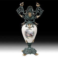 Ваза - кувшин с росписью в бронзовой оправе VR-8521-P KNP-VR-8521-P Virtus 1945