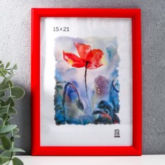 Фоторамка пластик 15х21 см, красный Зебра