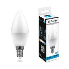 Лампа светодиодная FERON, E14, 9W, 6400K, "Свеча", арт. 620054 - (10 шт.)