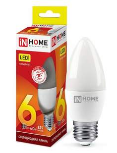 Лампа светодиодная ASDHOME, E27, 6W, 3000K, "Свеча", арт. 687227 - (10 шт.)