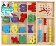 Игрушка деревянная счетный материал с часами Буратино в кор.120шт Shantou Gepai