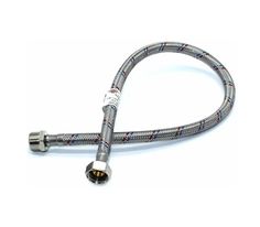 Подводка гибкая для воды сталь нержавеющая со стальной гайкой 1/2" гайка-штуцер 2м Rangy Rain
