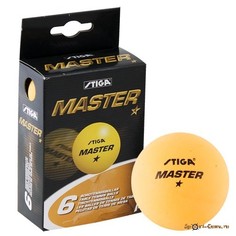 Мяч для настольного тенниса Stiga Master 1*, арт.5145-06 6 шт.