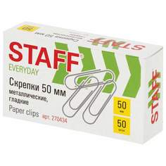 Скрепки канцелярские Staff 270434, 50 мм, 50 шт. х 24 упаковки