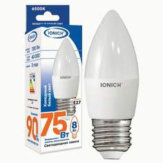 Лампа светодиодная IONICH, E27, 8W, 6500K, "Свеча", арт. 773263 - (10 шт.)