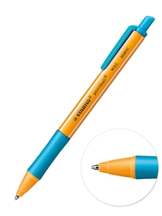 Ручка шариковая автоматическая 0,5мм STABILO Pointball, бирюзовая