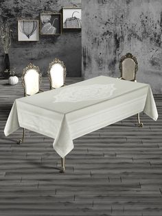 Скатерть DO&CO TALYA жаккард арт: 11661-кремовый; 160 х 220 размер Метеор